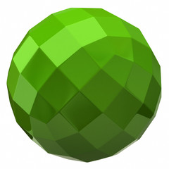 Green sphere with square faces