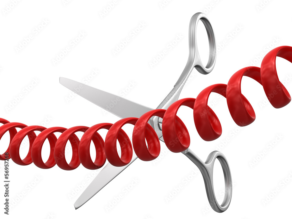 Poster scissors and cable (clipping path included)