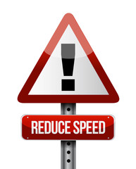 reduce speed road sign illustration design