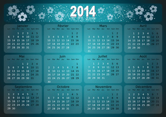 Calendrier 2014 simple - facilement éditable