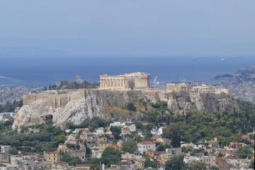 Foto op Aluminium Parthenon, Akropolis en stadsbeeld van Athene, Griekenland © Dimitrios