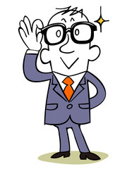 メガネをかけたビジネスマン