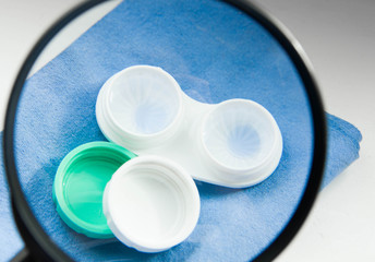 blue toned pair of contact lenses