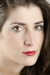 Close up beauty brunette portrait