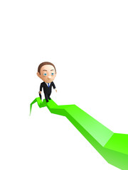 Obraz premium man walks on schedule statistics