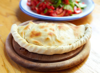 Calzone and salad a