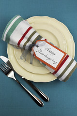 Modern Thanksgiving dining table place setting