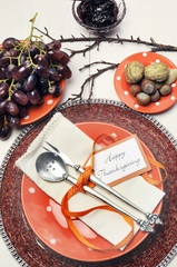 Happy Thanksgiving casual table setting