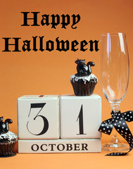Happy Halloween save the date calendar with title