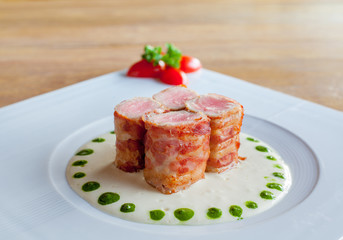 Tuna steak fusion style.