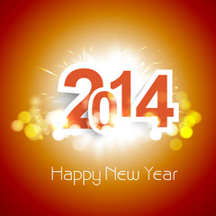 Beautiful 2014 Happy New Year brigh colorful celebration backgro