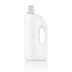 White liquid laundry detergent bottle.