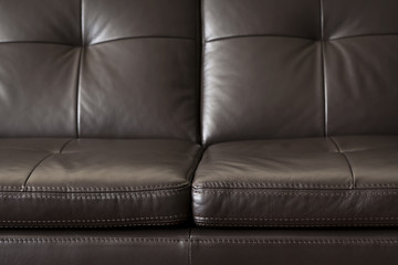 Leather sofa close up