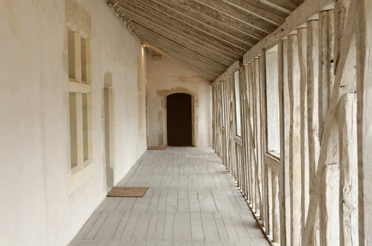 long wooden corridor