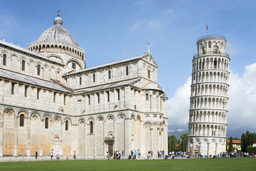 Tower of Pisa with cathedral