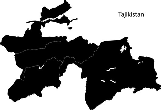 Black Tajikistan Map