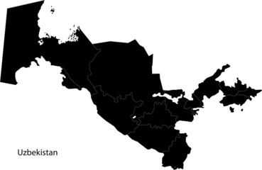 Black Uzbekistan map
