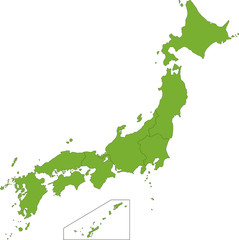 Green Japan map