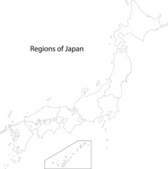 Fototapeta premium Contour Japan map