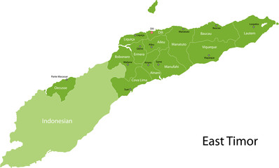 Green East Timor map