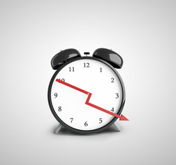 clock with down arrow