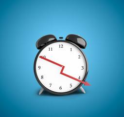 clock with down red arrow