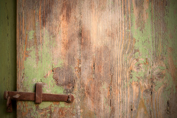 Old door with deadbolt