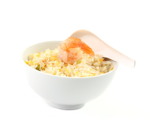 Fried rice in bowl.