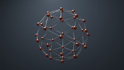 wire frame with spheres with alpha channel - Powered by Adobe