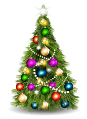Christmas vector  tree against white background