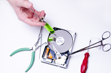 Injection in to hard drive