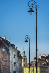 Fototapeta na wymiar Tenements facades at Old Town in Warsaw