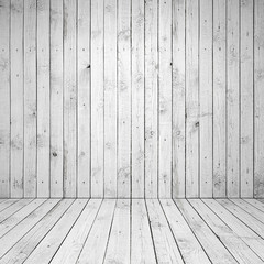 Abstract empty white room interior with wooden wall