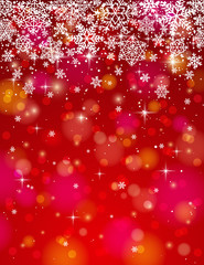 red background with snowflakes, vector