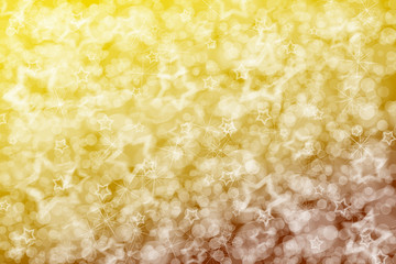 Decorative christmas background with bokeh lights and stars