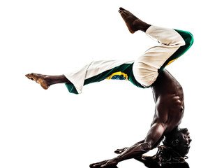 brazilian  black man dancer dancing capoiera