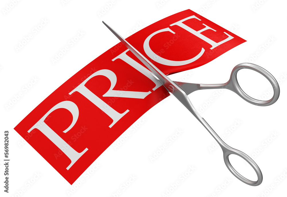 Poster scissors and price (clipping path included)