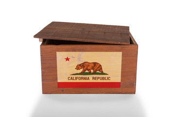 Wooden crate isolated on a white background