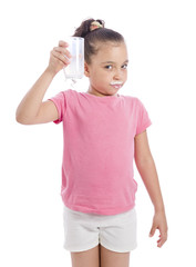 Confident Girl Holding Glass of Milk