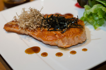 salmon steak japanese style..