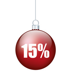 Weihnachtskugel rot 15%