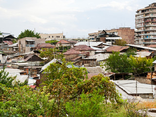 Fototapeta premium old residential area in Yerevan