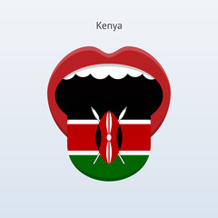 Kenya language. Abstract human tongue.