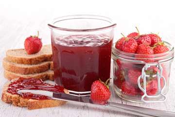 strawberry jam and bread