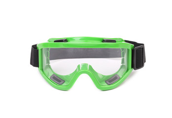 Green protective glasses.