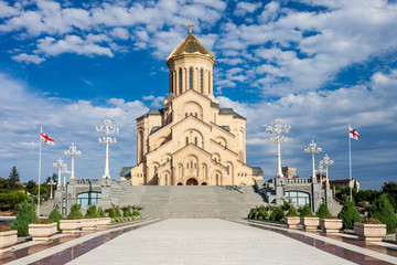 The Holy Trinity Cathedral of Tbilisi, Georgia - obrazy, fototapety, plakaty