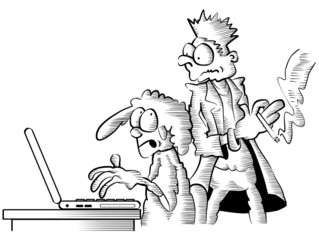 Internet hacking - funny illustration