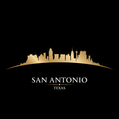 Fototapeta premium San Antonio Texas city skyline silhouette black background