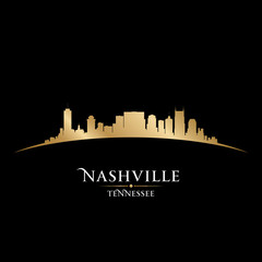 Obraz premium Nashville Tennessee city skyline silhouette black background