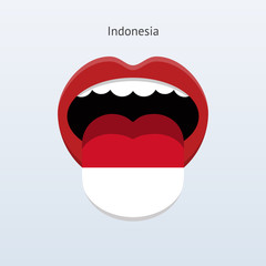 Indonesia language. Abstract human tongue.